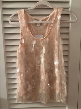 Magaschoni Blush Pink Sequin Tank Top